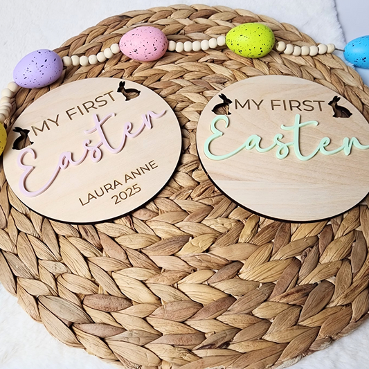 Baby's First Easter Wood & Acrylic Round Photo Prop