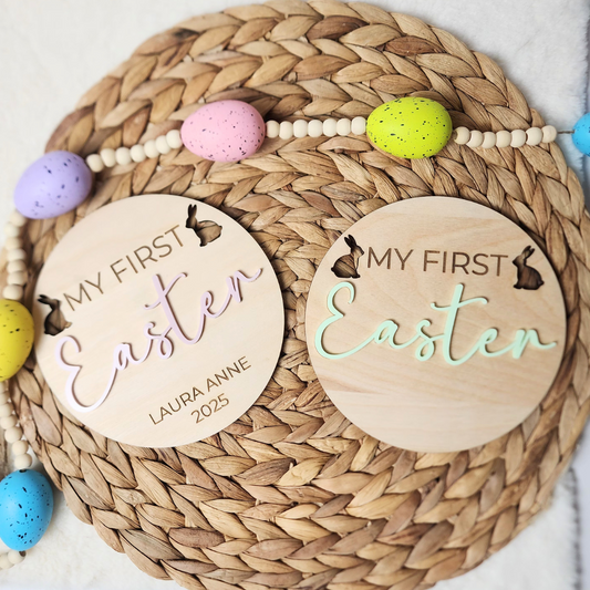 Baby's First Easter Wood & Acrylic Round Photo Prop