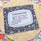 Custom Teacher Mouse Pad - Retro Composition Notebook Design, Personalized Name, Back to School Gift for Teachers & Students