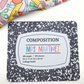 Custom Teacher Mouse Pad - Retro Composition Notebook Design, Personalized Name, Back to School Gift for Teachers & Students