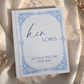 Personalized Wedding Vow Books Set of 2 - Blue Toile Hardcover His and Her Vows - Elegant Keepsake Ceremony Gift