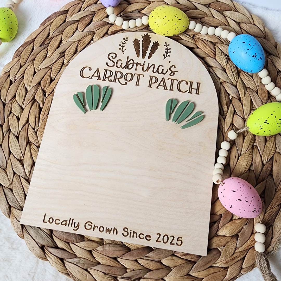 Carrot Patch Custom Easter Baby Footprint Board