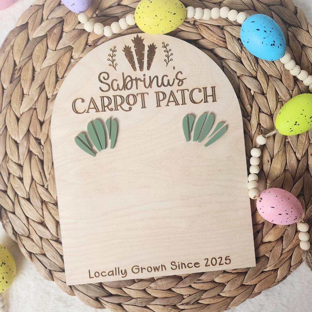 Carrot Patch Custom Easter Baby Footprint Board