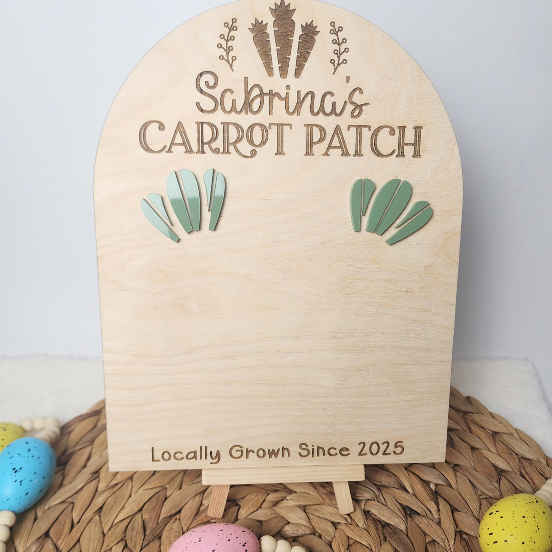 Carrot Patch Custom Easter Baby Footprint Board