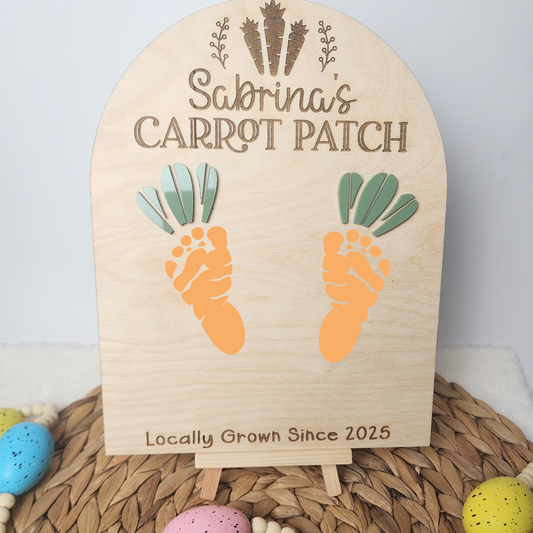 Carrot Patch Custom Easter Baby Footprint Board