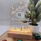 Reusable Light Up Christmas Countdown - Engraved Acrylic LED Sign with Wood Base - “Sleeps Until Christmas” Holiday Decor