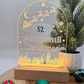 Reusable Light Up Christmas Countdown - Engraved Acrylic LED Sign with Wood Base - “Sleeps Until Christmas” Holiday Decor
