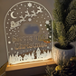 Reusable Light Up Christmas Countdown - Engraved Acrylic LED Sign with Wood Base - “Sleeps Until Christmas” Holiday Decor