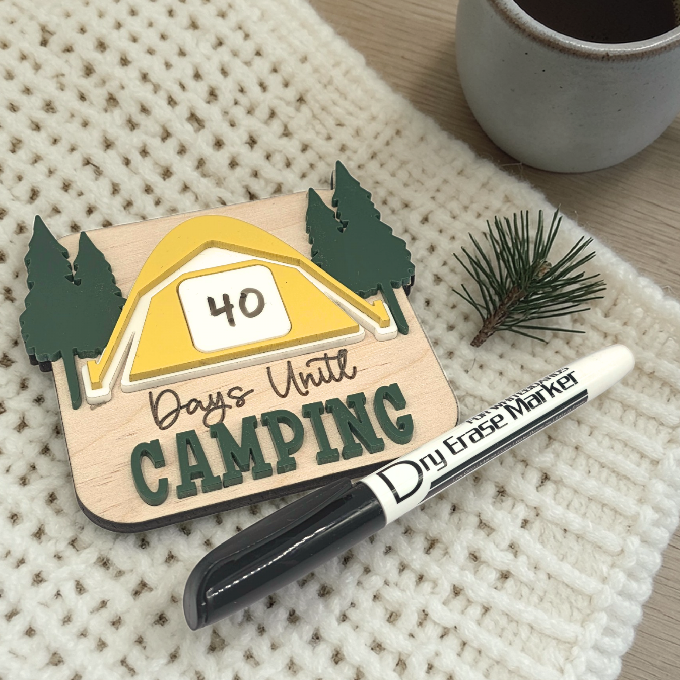 Camping Countdown Magnet - Camper Gift Dry Erase Sign