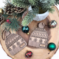 Personalized Nordic Knit Hat Ornament - Custom 2-Tone Wood Christmas Keepsake