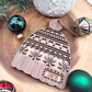 Personalized Nordic Knit Hat Ornament - Custom 2-Tone Wood Christmas Keepsake