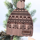 Personalized Nordic Knit Hat Ornament - Custom 2-Tone Wood Christmas Keepsake
