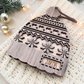 Personalized Scandinavian Wooden Knit Hat Ornament - Custom Name Sweater Hat Tree Decoration