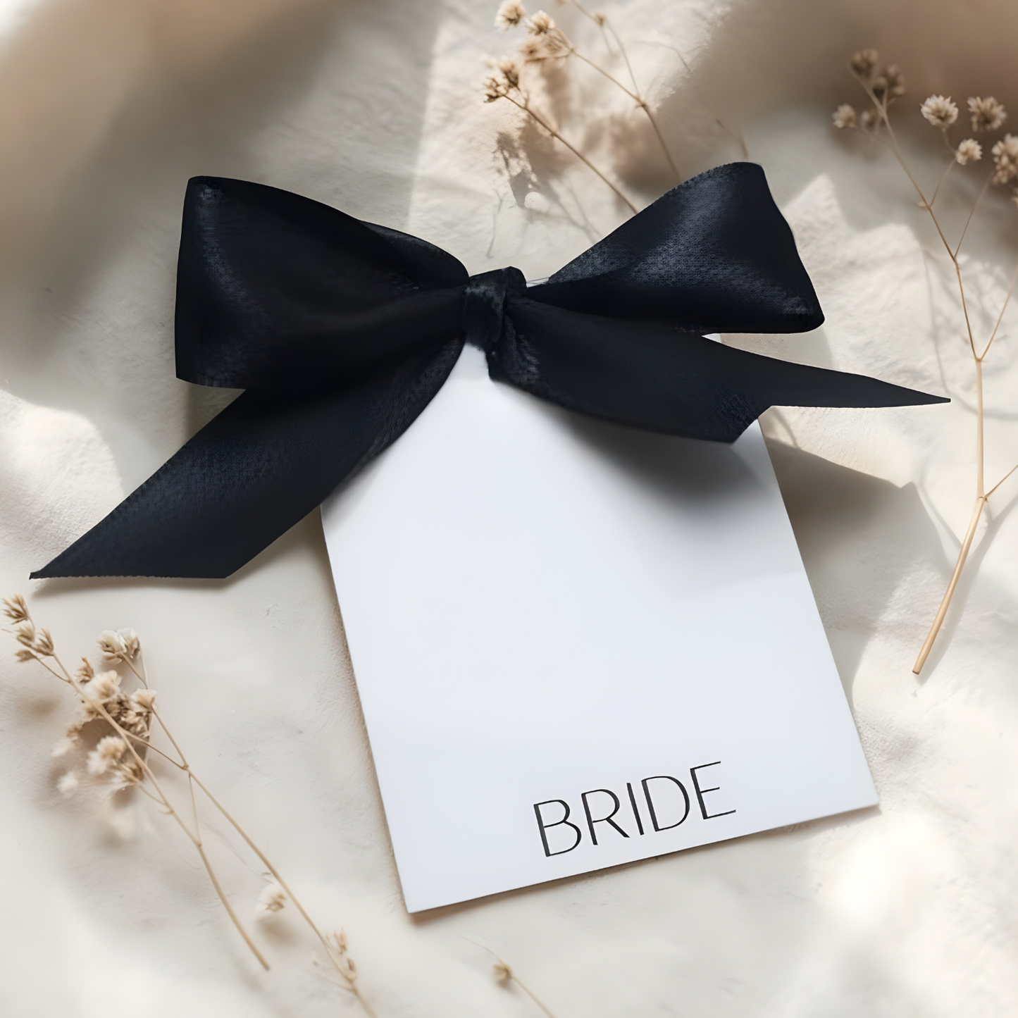 Personalized Wedding Name Place Card - Custom Arch Name Tag With Bow Bridal Table Setting