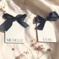 Personalized Wedding Name Place Card - Custom Arch Name Tag With Bow Bridal Table Setting