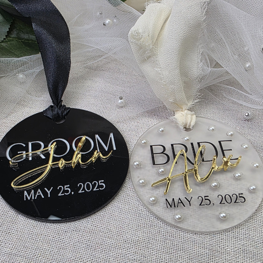 CUSTOM BRIDE AND GROOM HANGER ORNAMENT