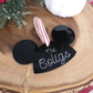 Custom Mouseketeer-Inspired Acrylic Hat Ornament - Personalized Family Name Keepsake
