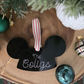 Custom Mouseketeer-Inspired Acrylic Hat Ornament - Personalized Family Name Keepsake