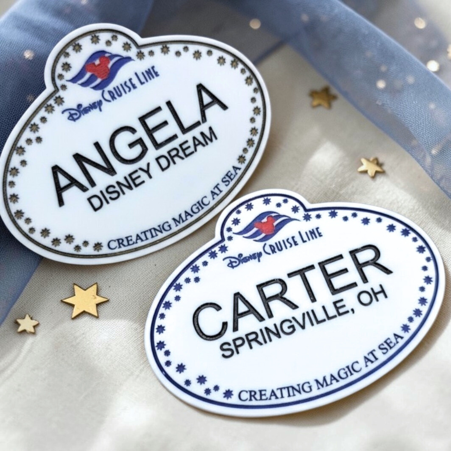 Personalized Cast Member Name Tag - Custom Magical Keepsake Acrylic Badge
