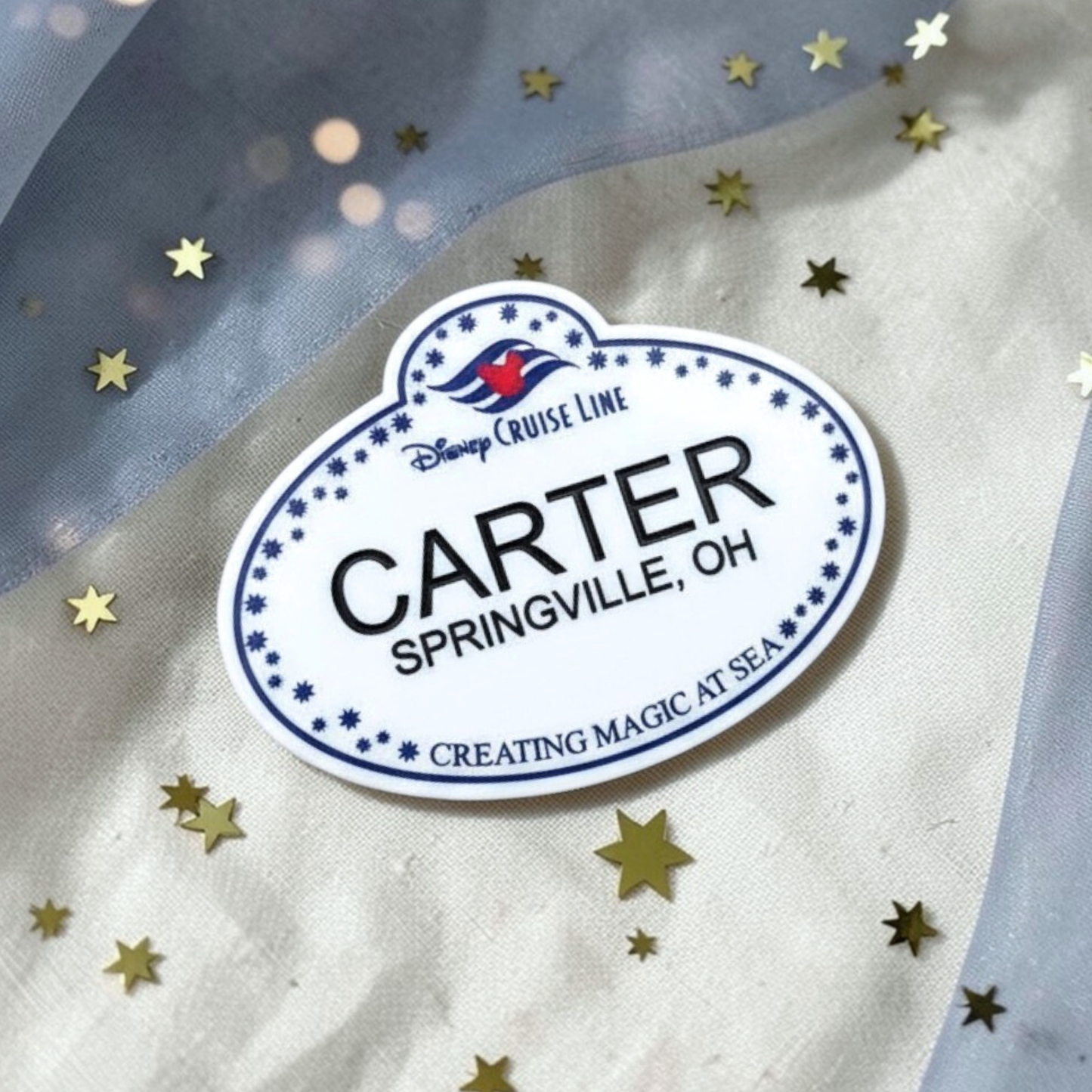 Personalized Cast Member Name Tag - Custom Magical Keepsake Acrylic Badge