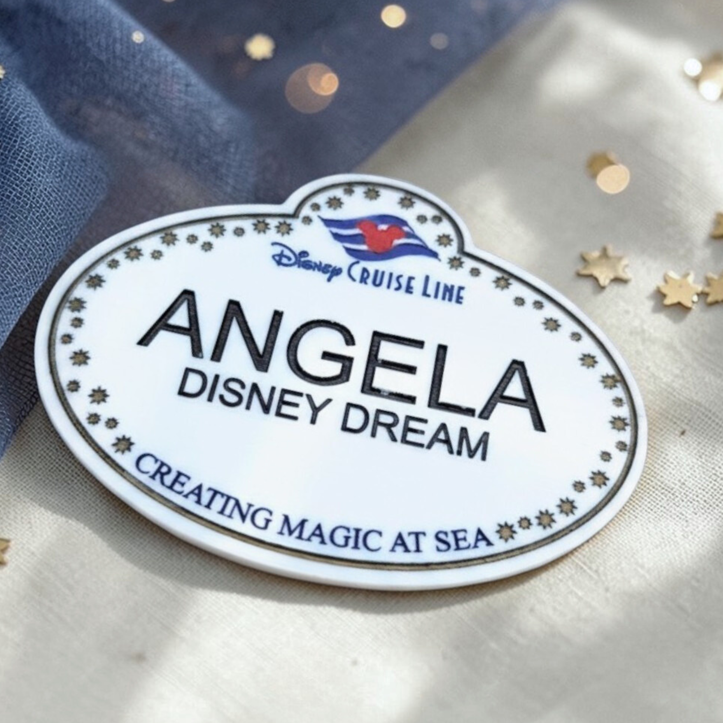 Personalized Cast Member Name Tag - Custom Magical Keepsake Acrylic Badge