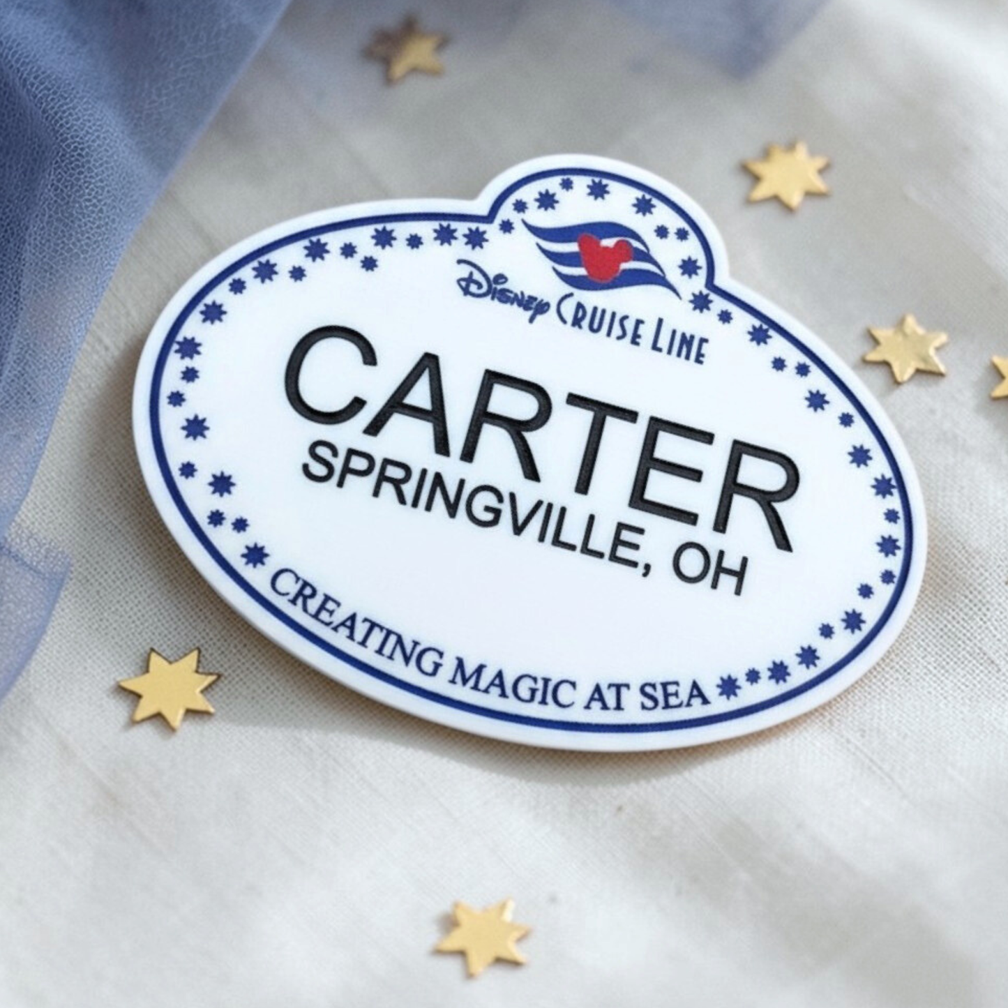 Personalized Cast Member Name Tag - Custom Magical Keepsake Acrylic Badge