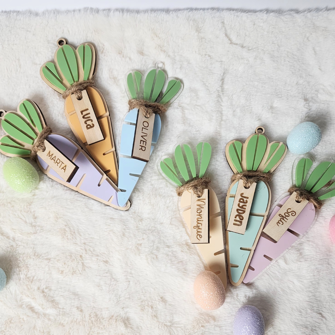 Custom Carrot Easter Basket Tag