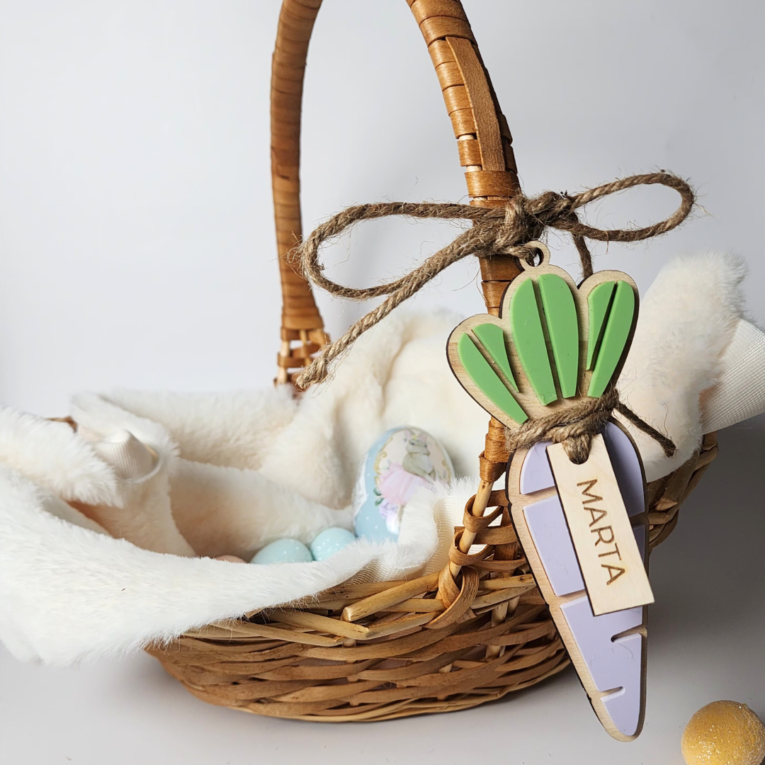 Custom Carrot Easter Basket Tag