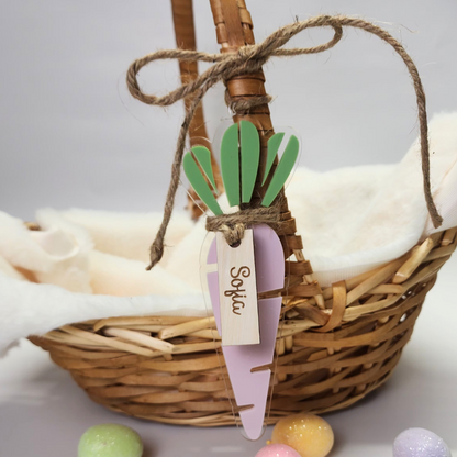 Custom Carrot Easter Basket Tag