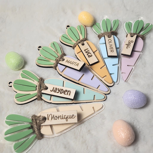 Custom Carrot Easter Basket Tag