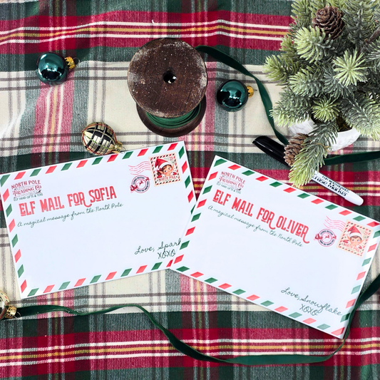 Personalized Elf Mail Board - Reusable Christmas Note Dry Erase Message Sign - Kids' Christmas Tradition