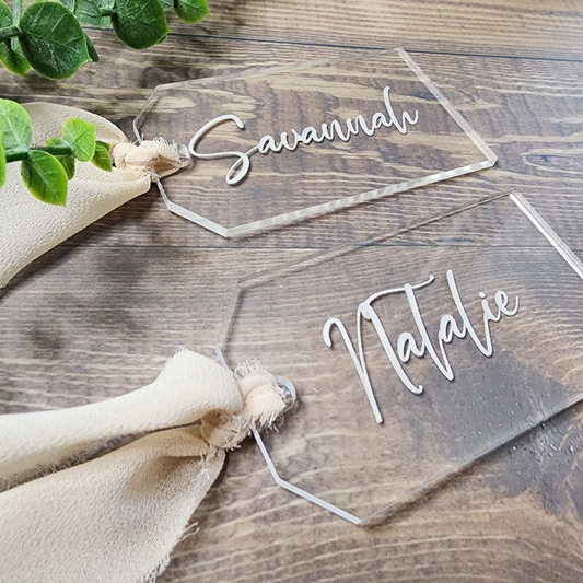 Custom Engraved Name Tag Place Settings