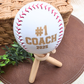 Custom Engraved Baseball - Personalized with Name or Jersey Number - Coach or Team Gift - Red Stitch Varsity Font - Optional Stand