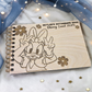 Custom Engraved Floral Duck Wood Autograph Book - Personalized Travel Keepsake Journal