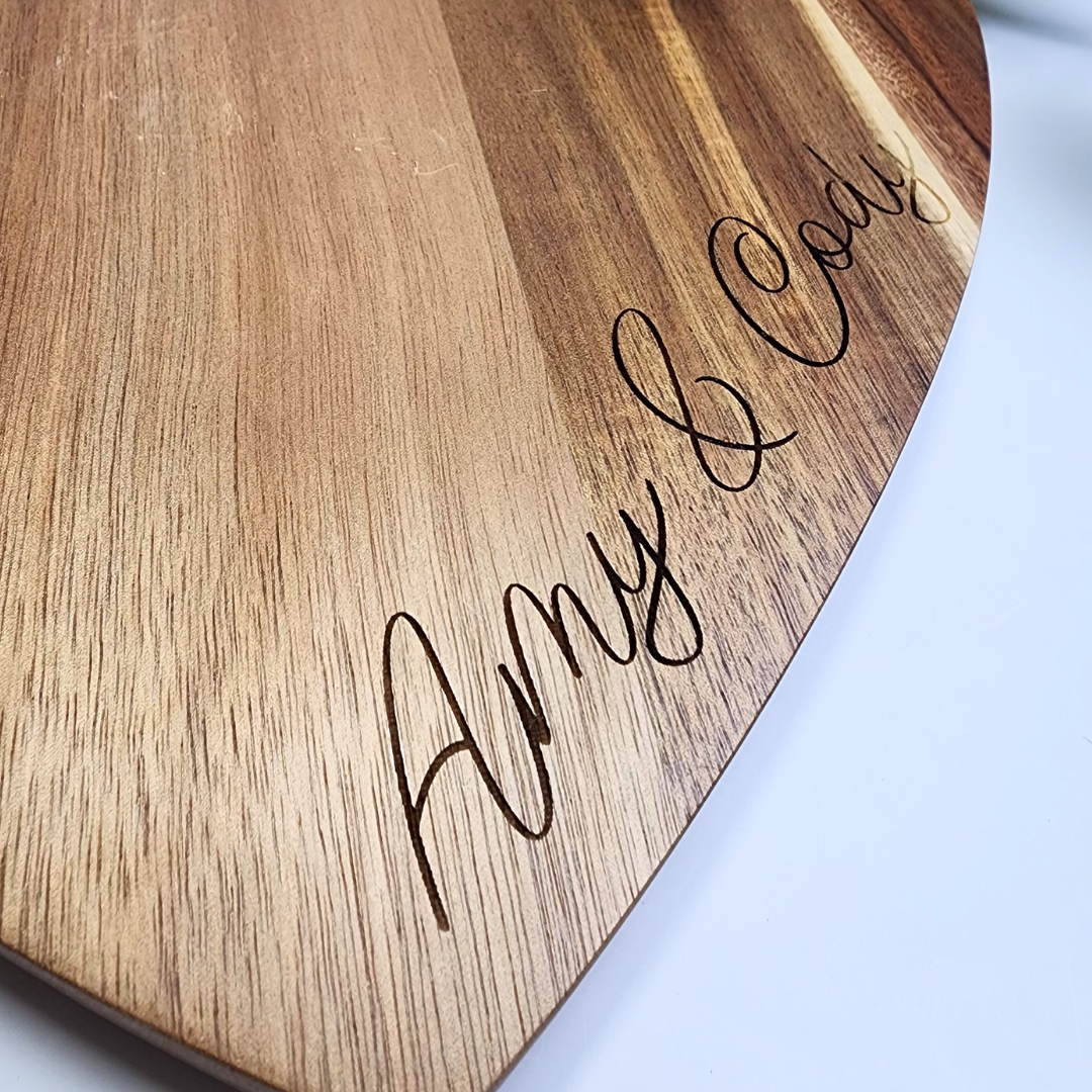 Custom Engraved Heart Cutting Board