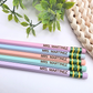 Custom Engraved Pencils - Personalized 2B Pencils for School | Name Pencils in Yellow or Pastel | Pack of 5 or 10 | Latex-Free Eraser