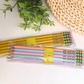Custom Engraved Pencils - Personalized 2B Pencils for School | Name Pencils in Yellow or Pastel | Pack of 5 or 10 | Latex-Free Eraser