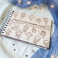 Custom Engraved Space Adventure Wood Autograph Book- Personalized Travel Keepsake Journal