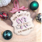 Custom Teacher Christmas Ornament - Personalized Candy Cane Wood Teacher Gift