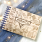 Custom Engraved Wood Race Car Autograph Book - Personalized Travel Keepsake Journal