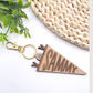 Custom Pennant Flag Bag Tag - Personalized Name Engraved Keychain | Birch Wood Tag with Clasp for Backpack, Diaper Bag, or Keys