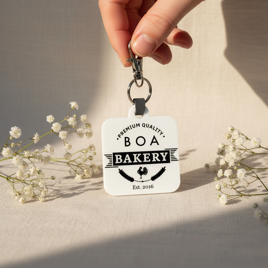 Custom Logo NFC Social Media Tag Keychain: Personalized Acrylic Business Card