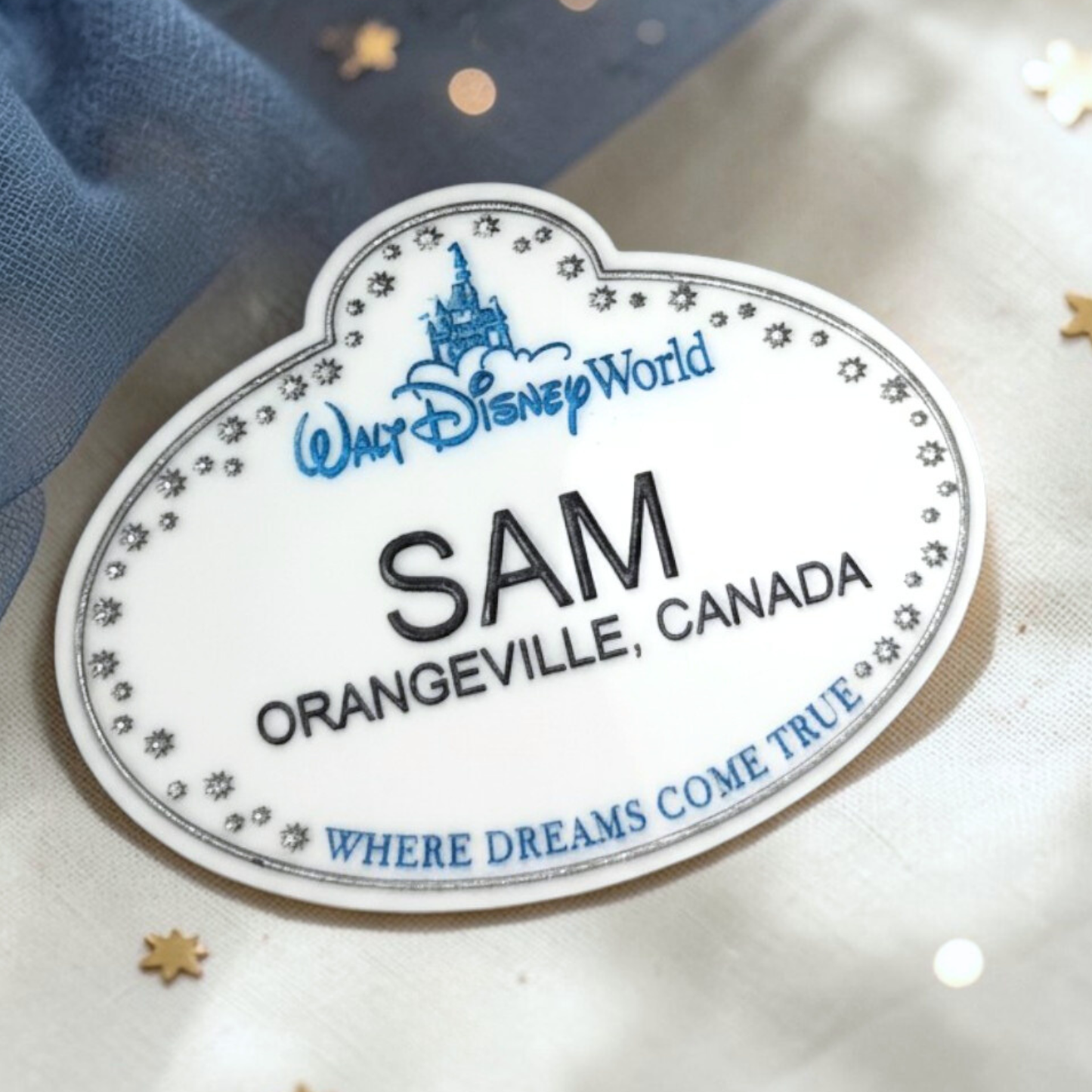Personalized Cast Member Name Tag - Custom Magical Keepsake Acrylic Badge