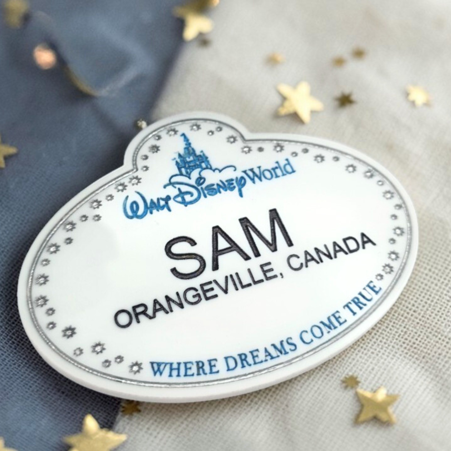 Personalized Cast Member Name Tag - Custom Magical Keepsake Acrylic Badge