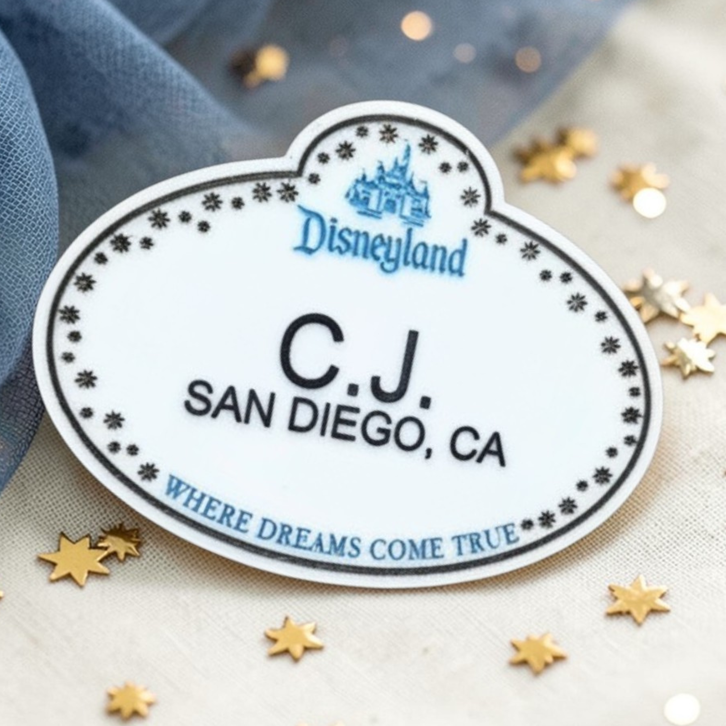 Personalized Cast Member Name Tag - Custom Magical Keepsake Acrylic Badge