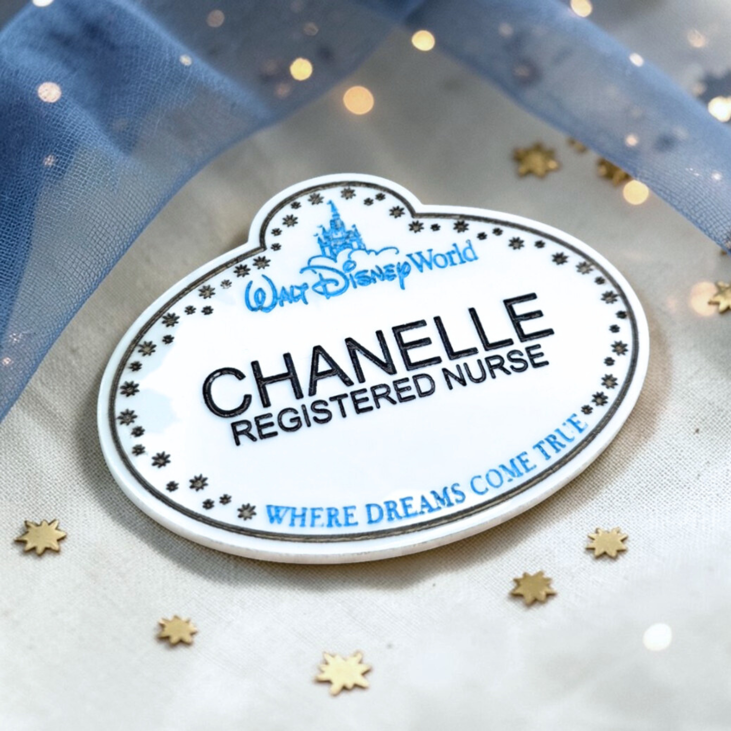 Personalized Cast Member Name Tag - Custom Magical Keepsake Acrylic Badge