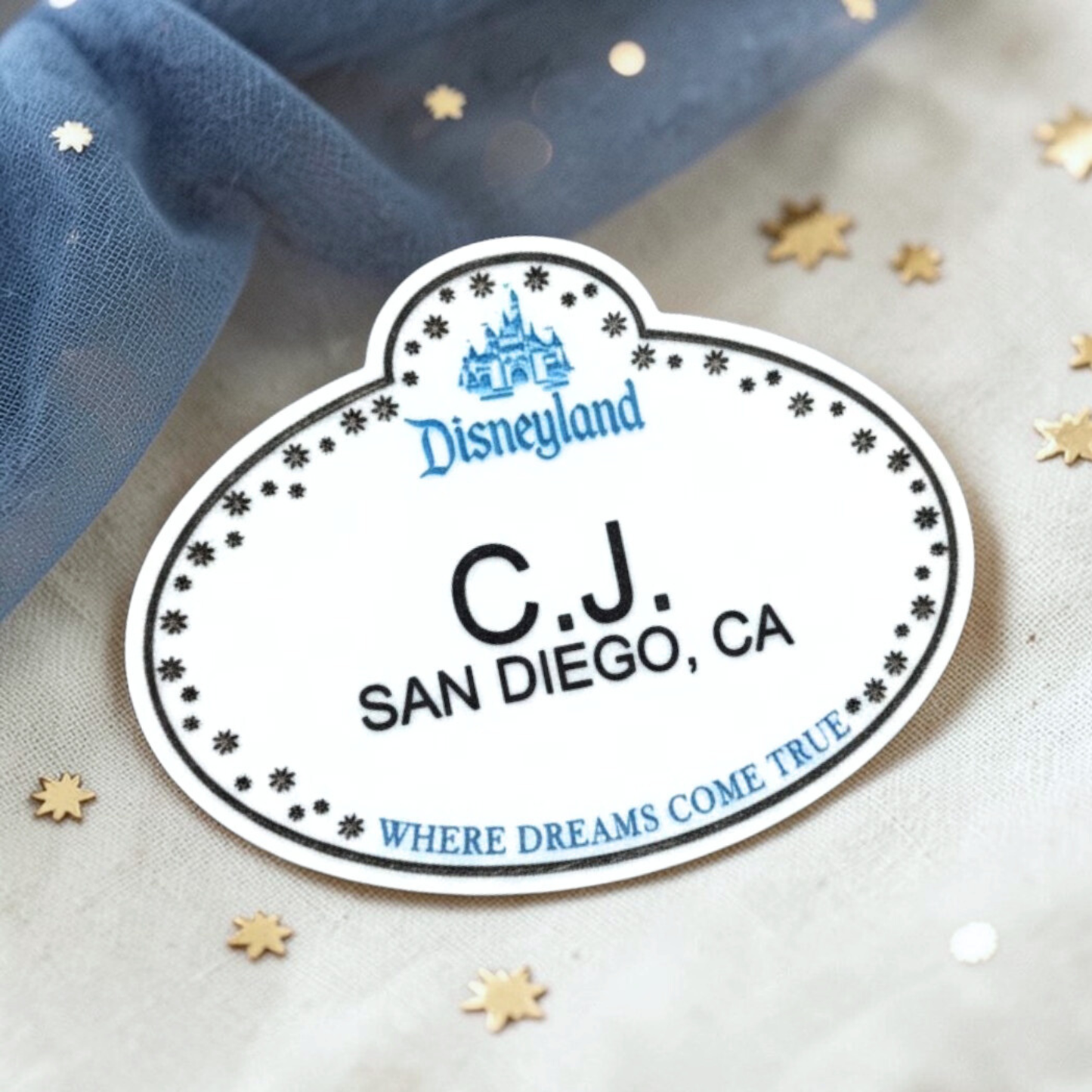Personalized Cast Member Name Tag - Custom Magical Keepsake Acrylic Badge