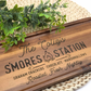 Custom S’mores Station Tray - Personalized Acacia Wood Board for Camping, Fire Pit, Outdoor Entertaining, Host or RV Gift