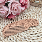 Engraved Baby Brush and Comb Set with Name - Wildflower Wooden Baby Grooming Kit - Newborn & Baby Shower Heirloom Gift
