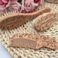 Engraved Baby Brush and Comb Set with Name - Wildflower Wooden Baby Grooming Kit - Newborn & Baby Shower Heirloom Gift
